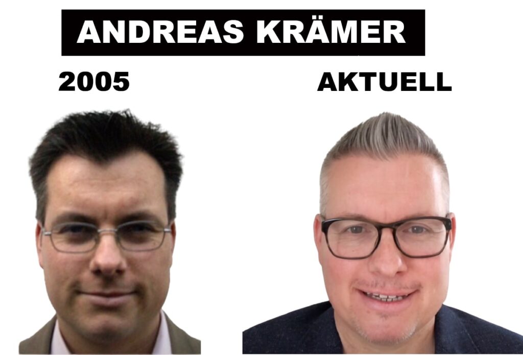 Andreas Krämer Gründer von Hairforlife.at vor und nach seiner Haartransplantation